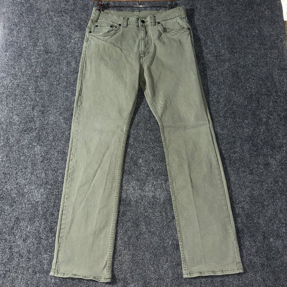 Grand River Marina Jeans Mens 34 Khaki Green Cotton Stretch Straight Leg Pockets